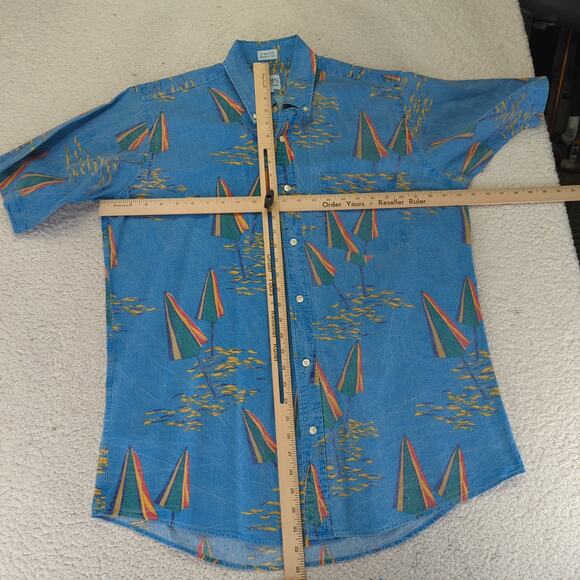 Vintage Chaps Ralph Lauren '80s '90s Short Sleeve Button-down Shirt Men's Large - Picture 7 of 9